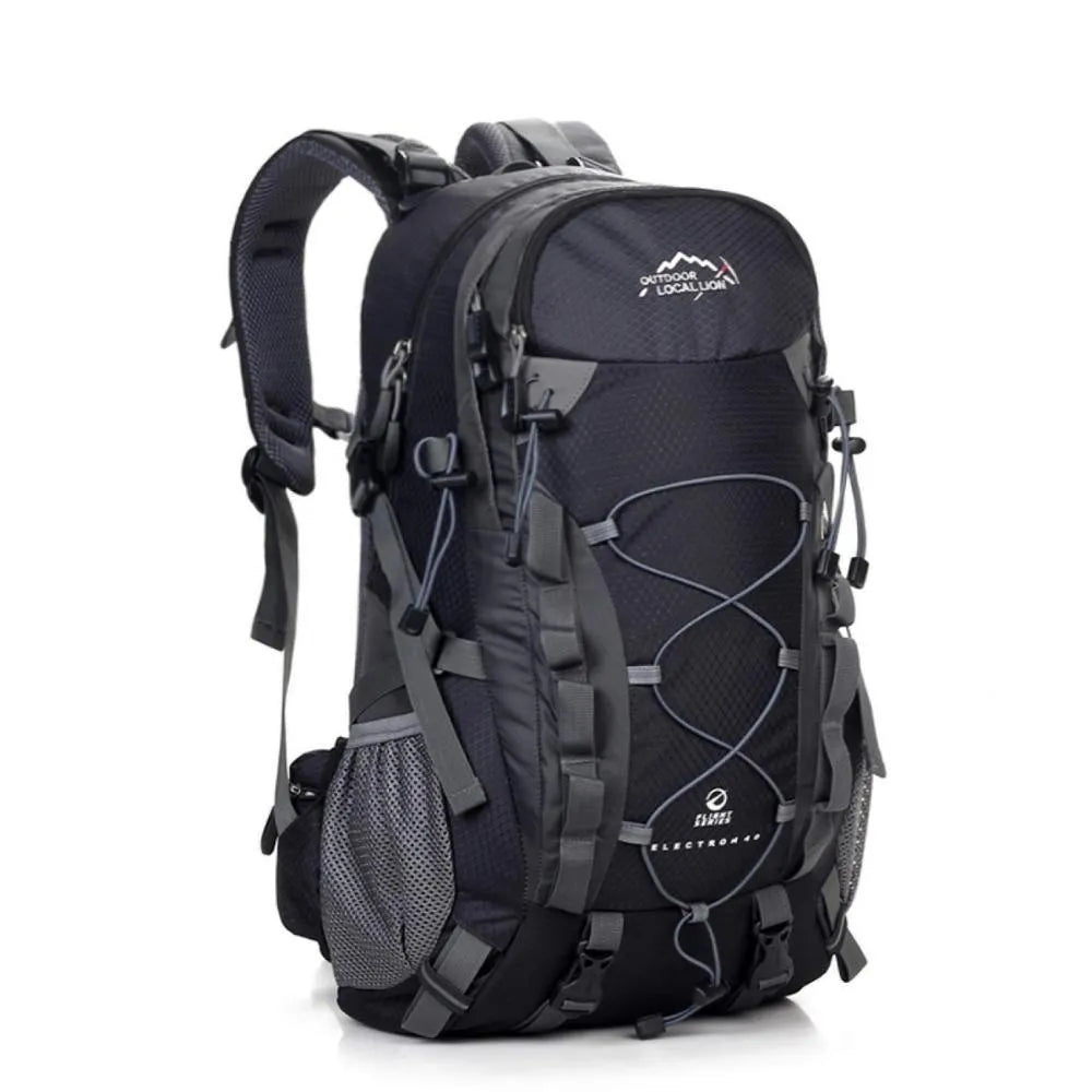 Green polyester leisure sports backpack with 32cm width 50cm height dimensions for outdoor activities