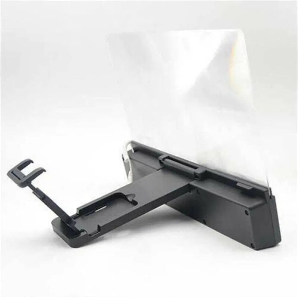 12-inch foldable mobile phone screen amplifier with audio support showing 3x magnification