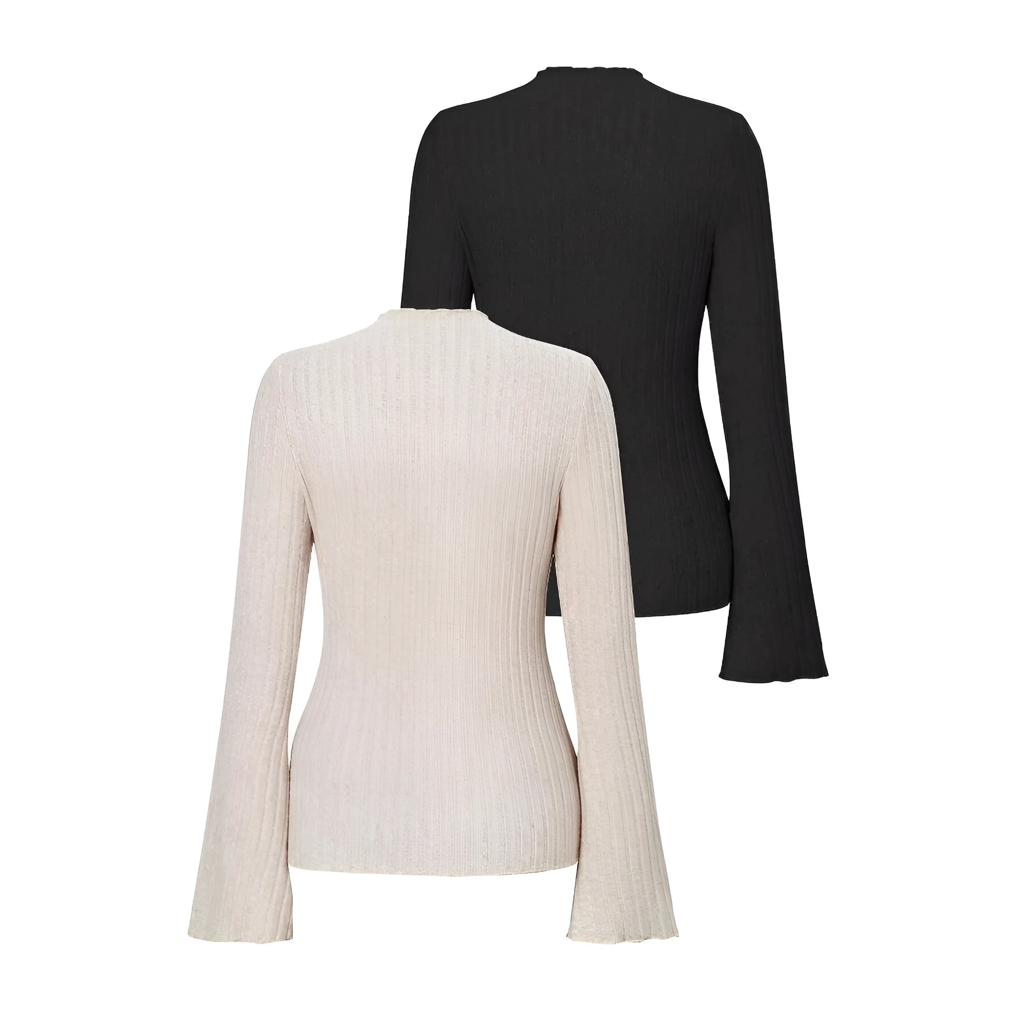 Men's long sleeve polyester top with lantern sleeves and sunken stripe pattern in slim fit