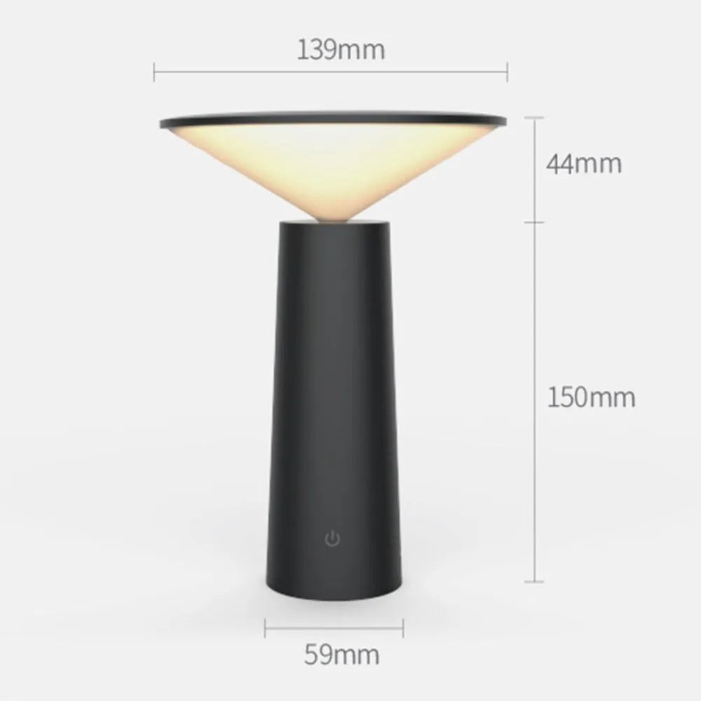 Black or white USB LED desk lamp with touch sensor and adjustable lamp head on a desk