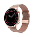 DT96 smart bracelet with steel strap showing 1.3 inch display on wrist