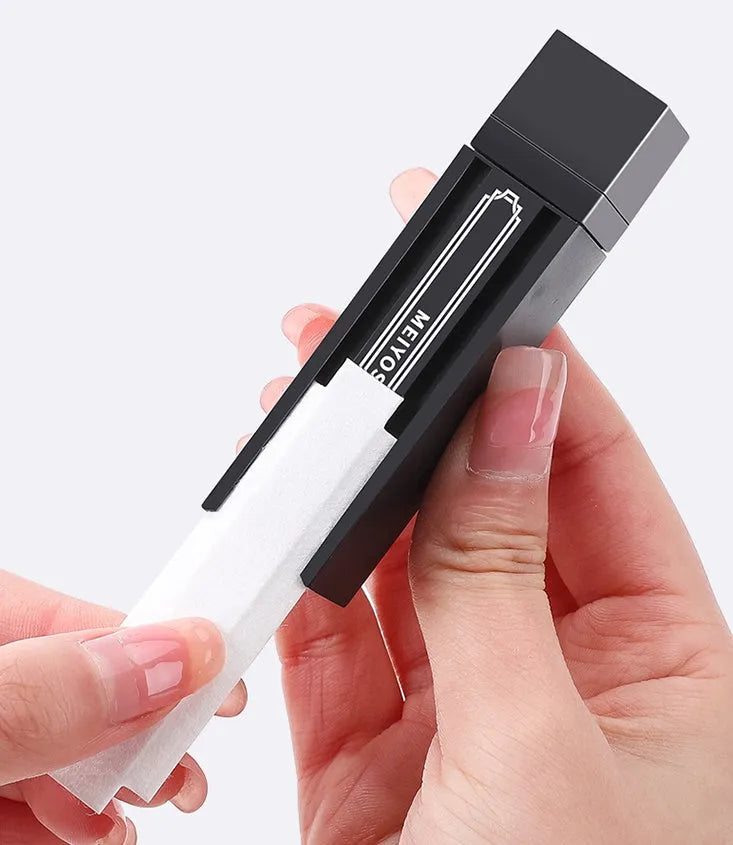 Disposable mobile phone screen cleaner kit with 40 sheets in black portable packaging