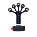 Black and grey silicone finger rehabilitation trainer with adjustable tension belts