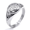 Silver alloy geometric unisex ring electroplated finish sizes 5 to 14 non-inlaid