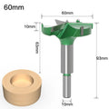 Three-edge woodworking hole opener milling cutter with 50mm cemented carbide blade and 93mm total length