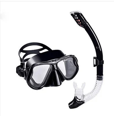 Snorkelling goggles with anti-fog lens, PC frame, and adjustable silicone strap in blue colour