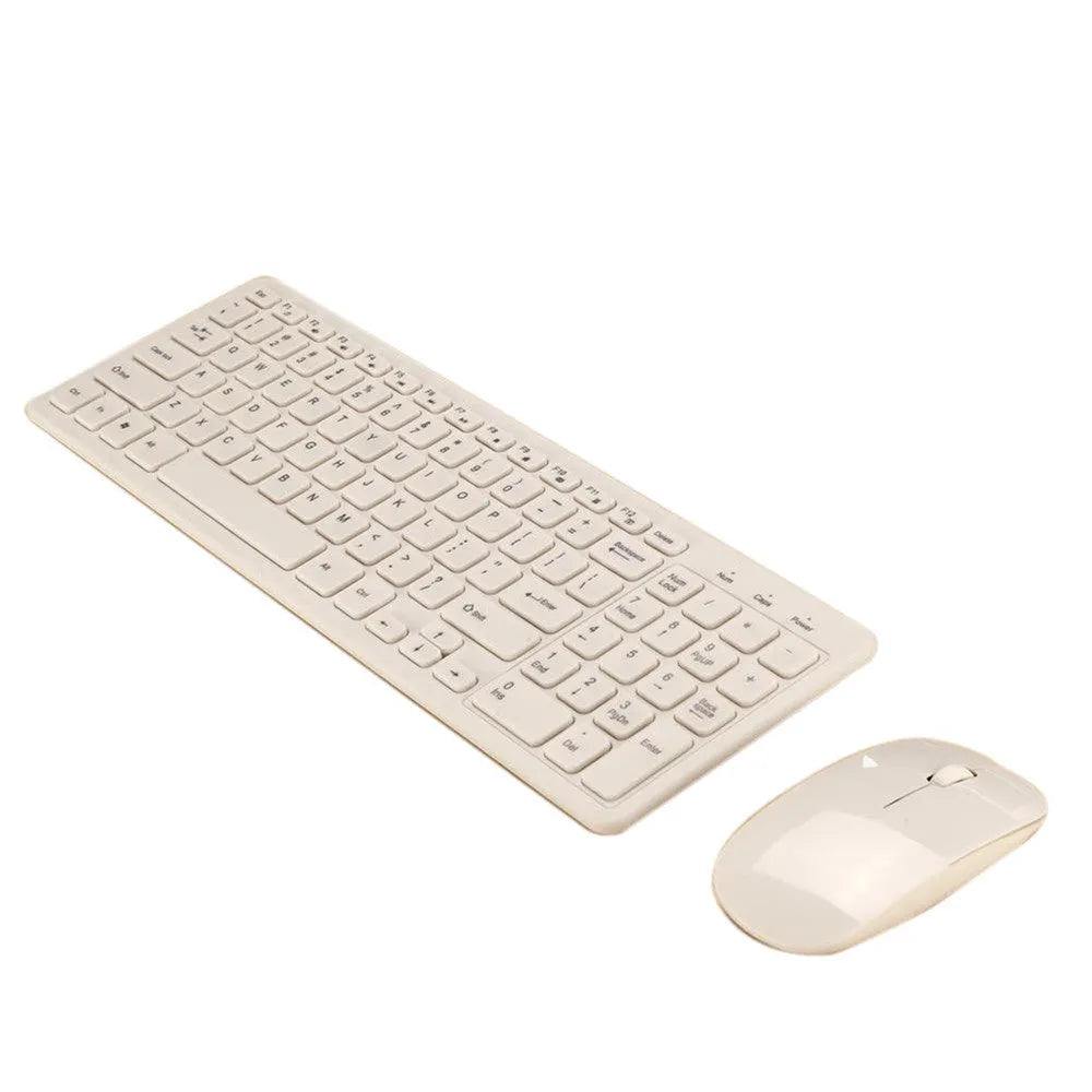 96-key wireless keyboard and mouse set in choice of colours with compact design and micro USB receiver
