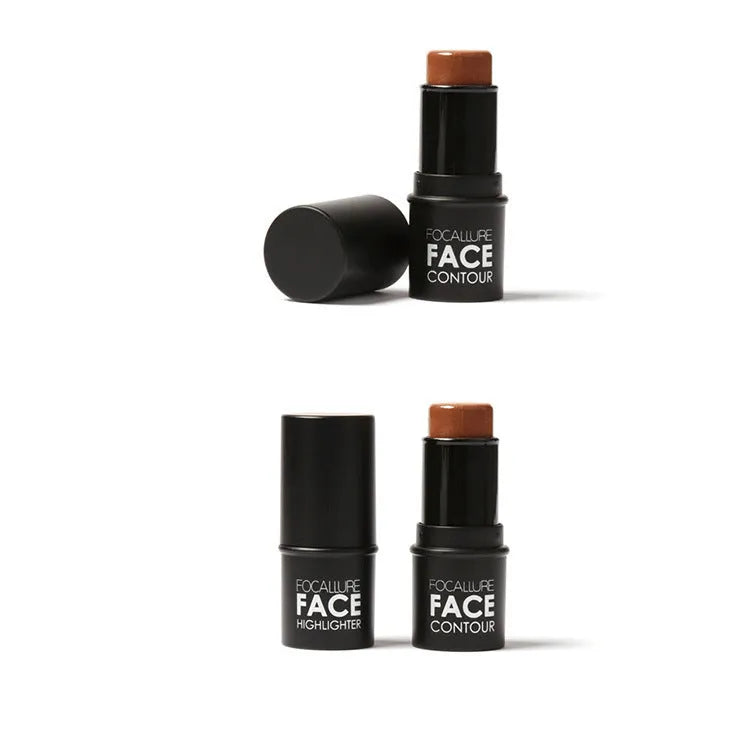Four-shade face contour highlighter cream pots labelled A, B, C, D.