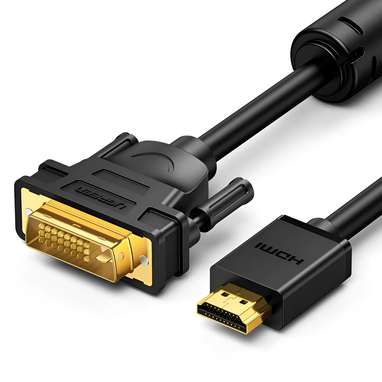 HDMI converter cable for laptop to external display connection, showing round line design and length options