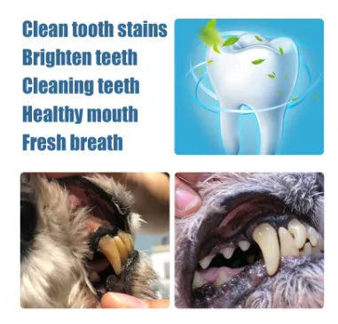 Yegbong pet teeth whitening pen with 3ml+3ml gel and two dental brushes for dog and cat tartar removal