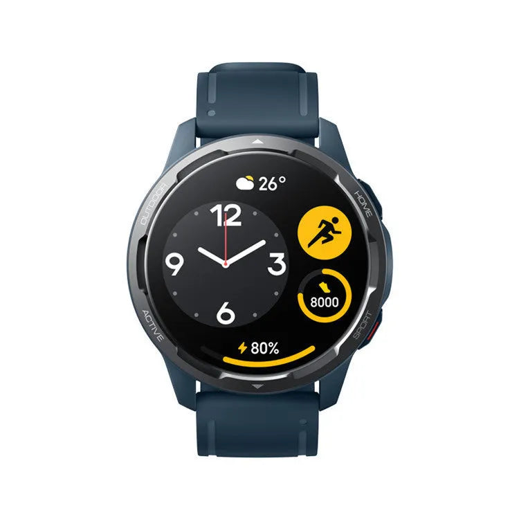 Dual band GPS smart watch with touchscreen in black, white, or blue with silicone strap