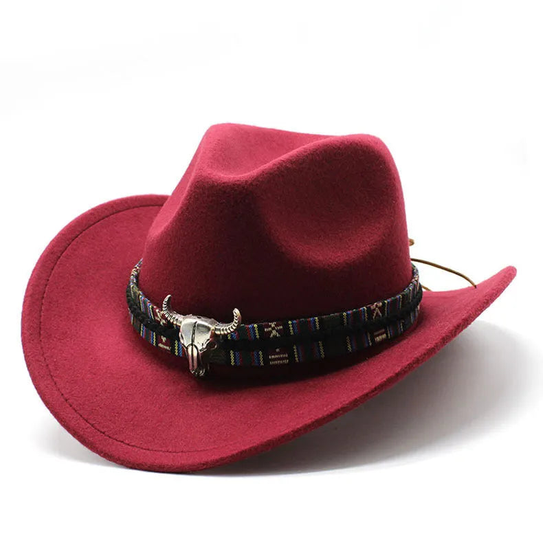 Western cowboy hat with bell crown in multiple colour options on a neutral background.