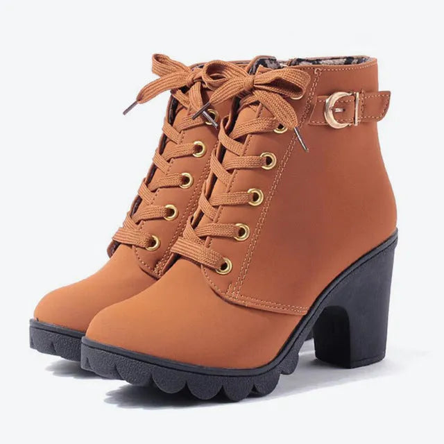 Cross strappy Martin booties with artificial PU suede upper in black, side view