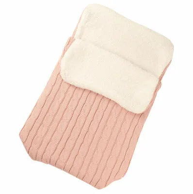 Baby stroller sleeping bag with envelope design in multiple colours showing lamb cashmere lining