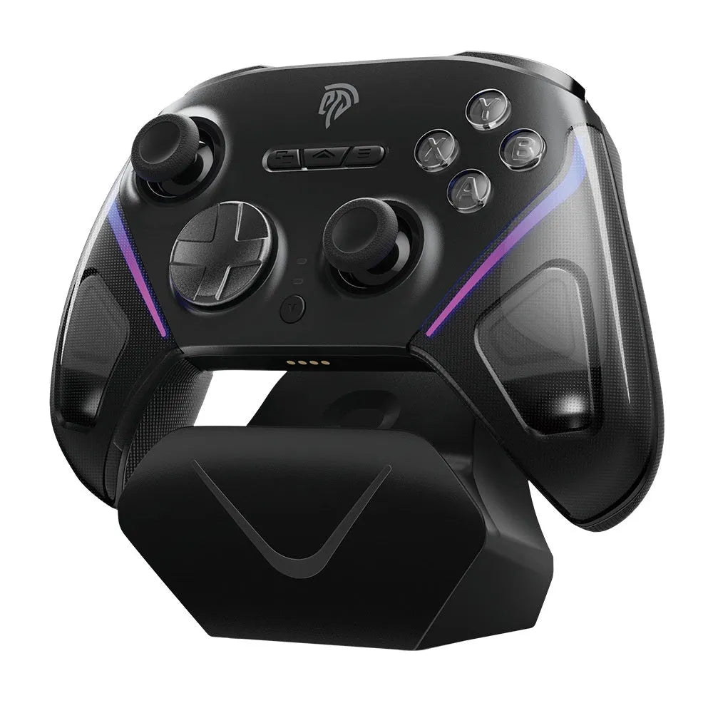 Rocker Smart Startstop Charging Base gaming controller in black, green, or purple colour options
