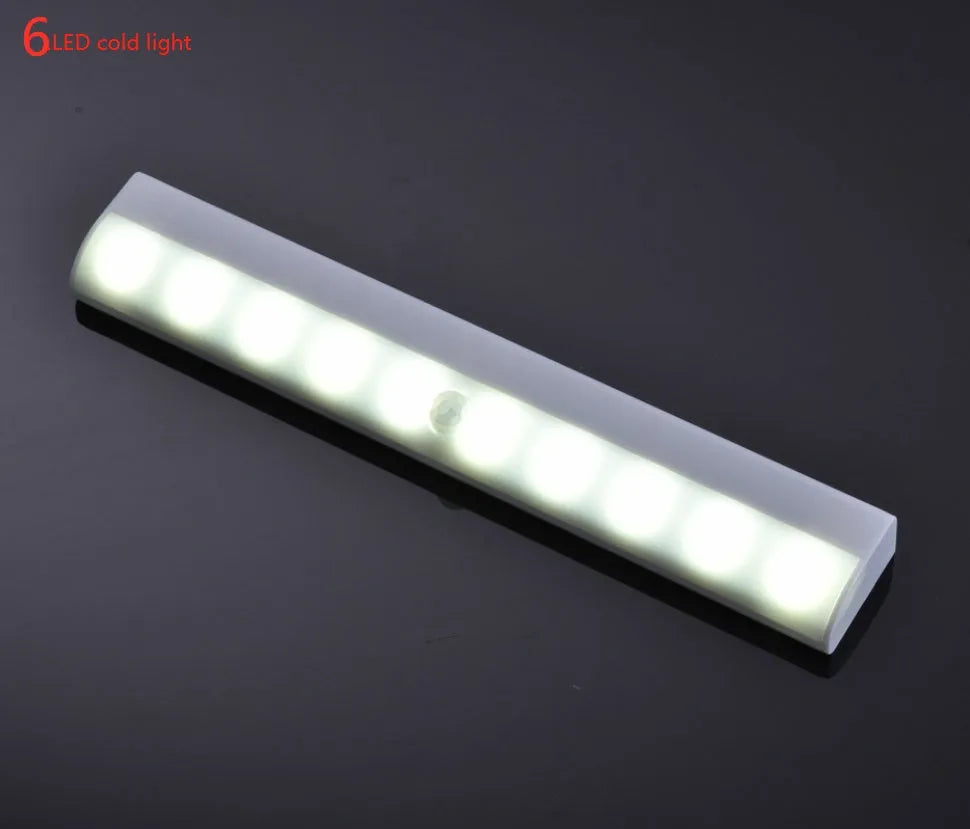 Aluminium USB rechargeable LED light with magnetic back for wardrobes in white or warm white.