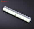 Aluminium USB rechargeable LED light with magnetic back for wardrobes in white or warm white.