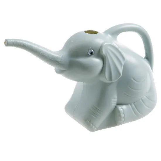 Pink elephant-shaped watering can with long nozzle for children's gardening