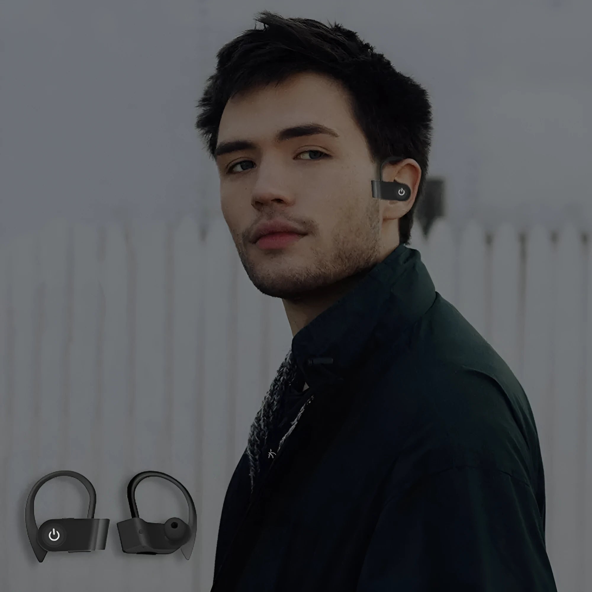 Wireless Bluetooth earphones in black, grey, or red with V5.0 technology