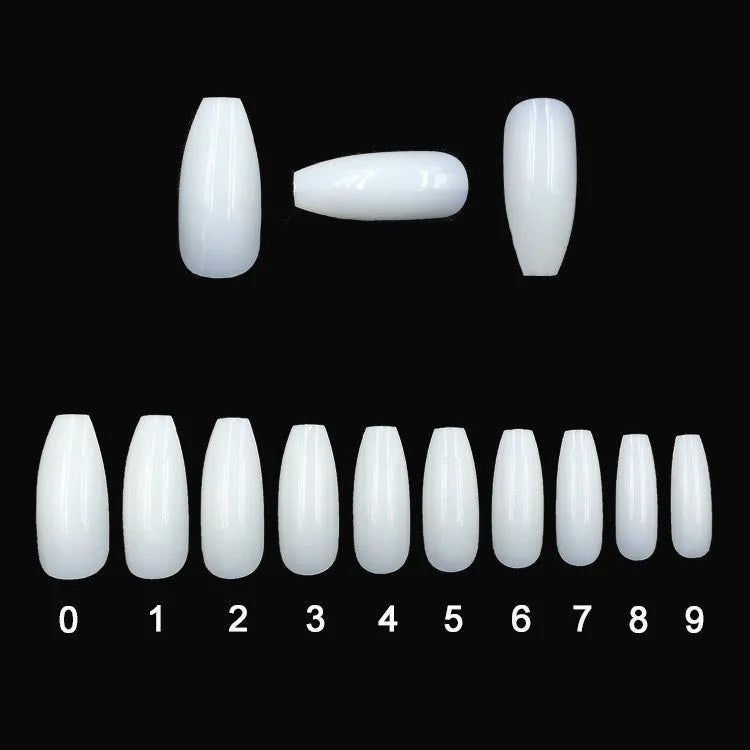 500 clear natural false nails in 10 different sizes for professional and home application