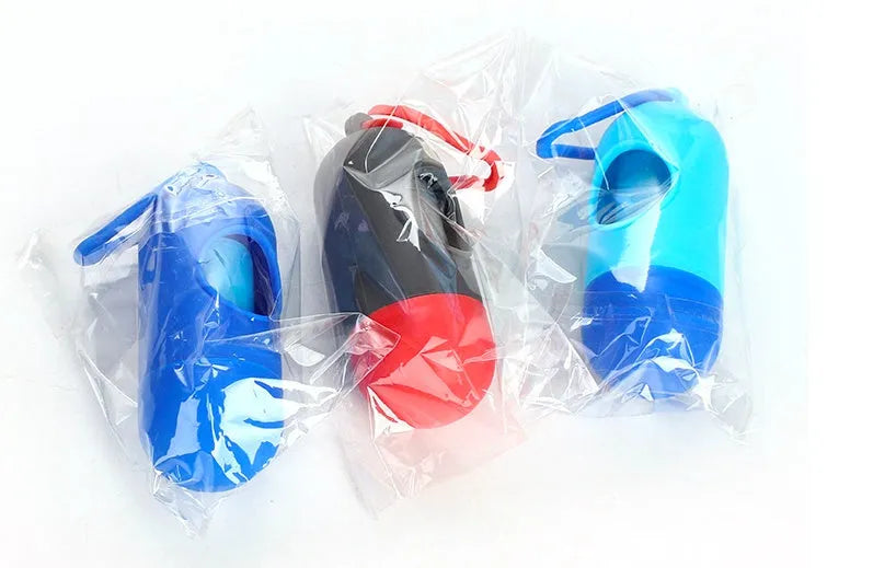 Pack of dog poop bags in six colours black blue green pink purple red sized 22.5x30cm for pet waste