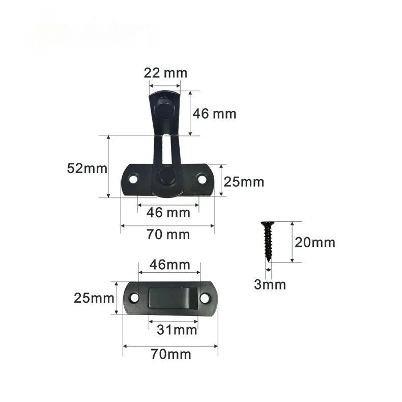 Warehouse hook lock with black carbon steel shackle for sliding doors and barn doors