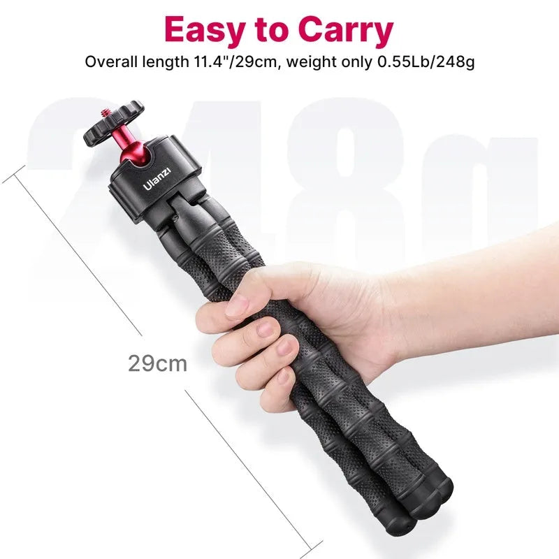 Aluminium photography video vlog tripod kit with adjustable legs in matte black finish