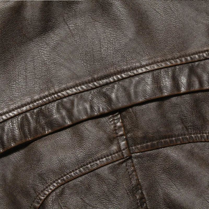 PU leather jacket with zipper front in black, brown and coffee colour options