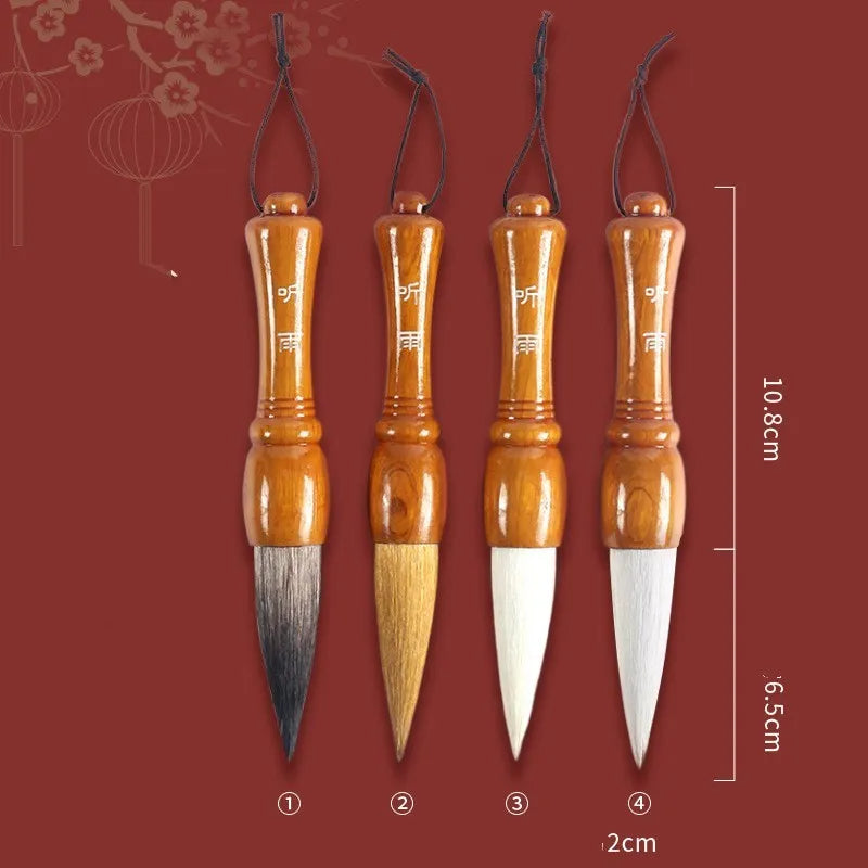 Large traditional Chinese calligraphy brush with wolf and sheep hair bristles and big bucket handle