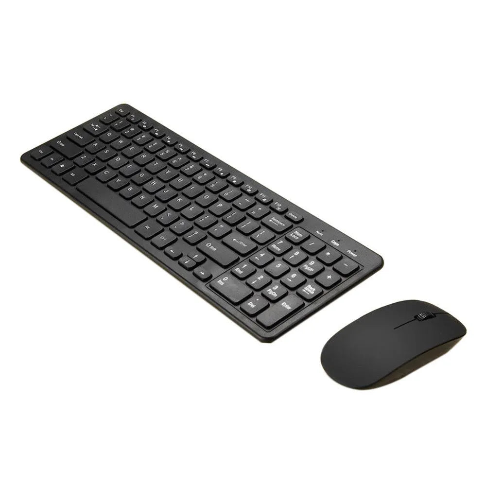 96-key wireless keyboard and mouse set in choice of colours with compact design and micro USB receiver