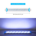 Ultra-thin PVC aquarium LED light bar with blue and white lights in multiple lengths for fish tanks.