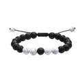Geometric agate bead couple bracelets in tiger eye and matte black colours