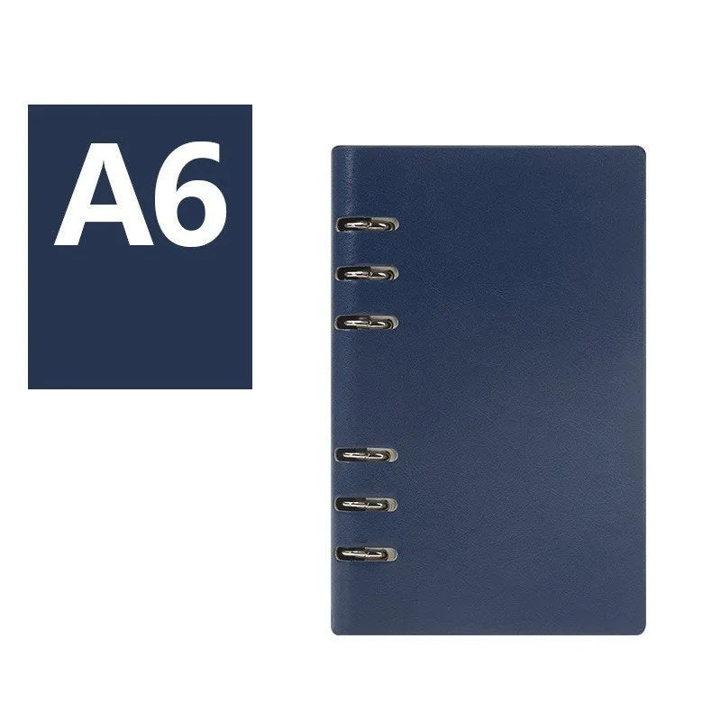 Simple business loose-leaf notebook with imitation leather cover in multiple colours and sizes