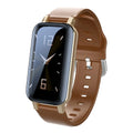 Call Bracelet smart fitness tracker on a wrist, showing Black, Blue, and Coffee colour options.
