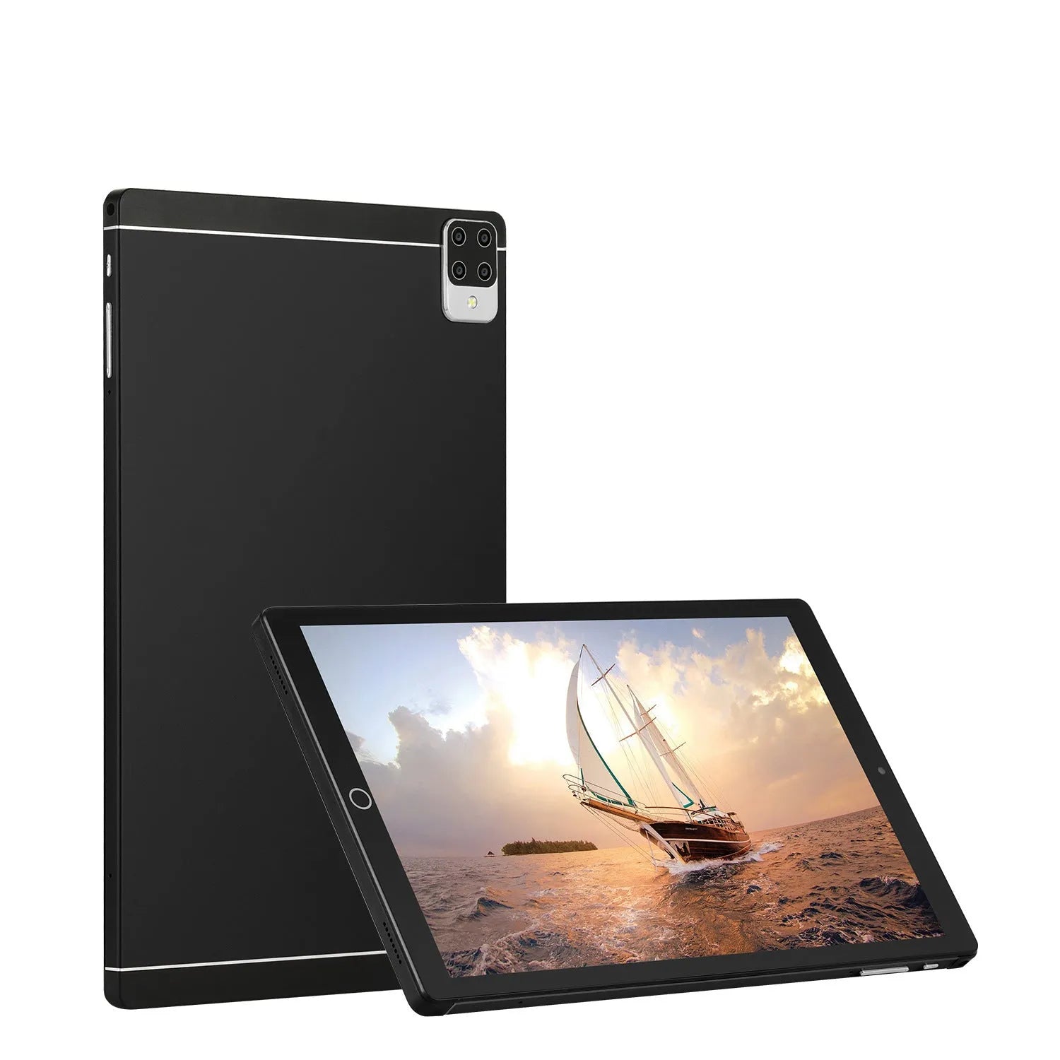 11.6-inch Android tablet in black, blue, green, or orange colours showing homescreen interface