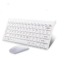 Black or white wireless keyboard and mouse set with compact 78-key layout