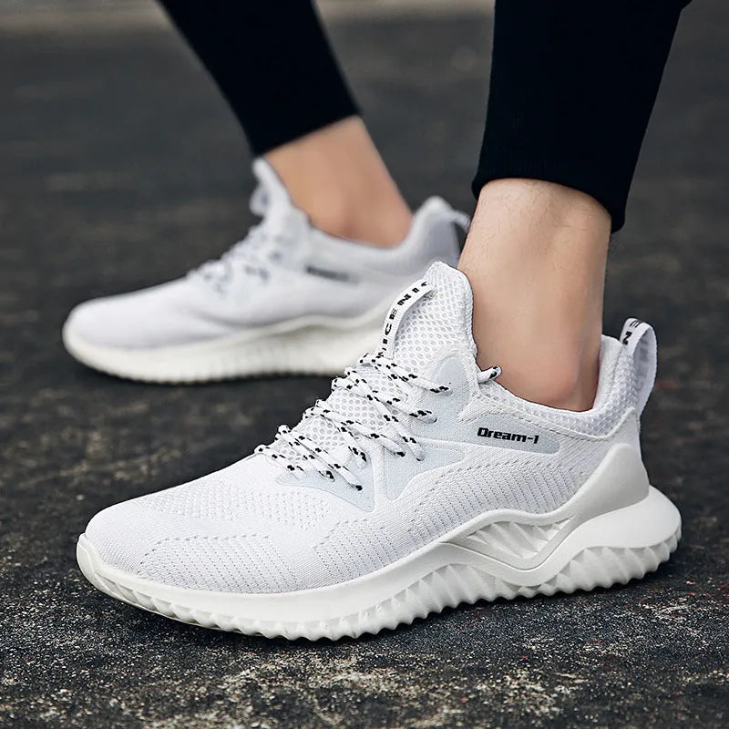 Student breathable running shoes with front strap closure and mesh upper in multiple colour options