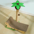 Wooden beach chair style cat climbing frame nest with a central hemp-wrapped scratching post.
