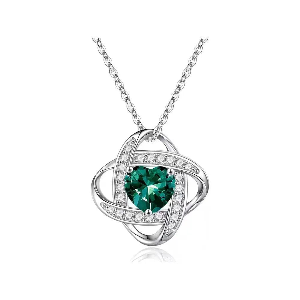 Ladies fashion necklace with a heart-shaped pendant in Tibetan silver electroplating on a copper chain.
