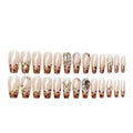 Leopard print studded nail armour set with flash finish for ladies