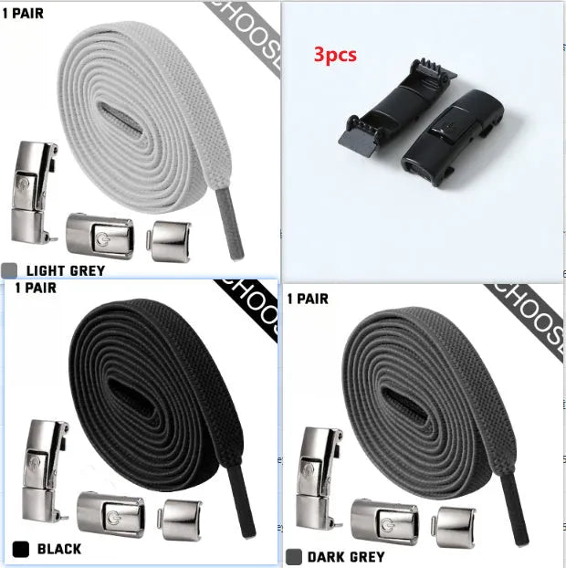 8mm wide press lock elastic shoelaces with flat profile and soft cotton construction