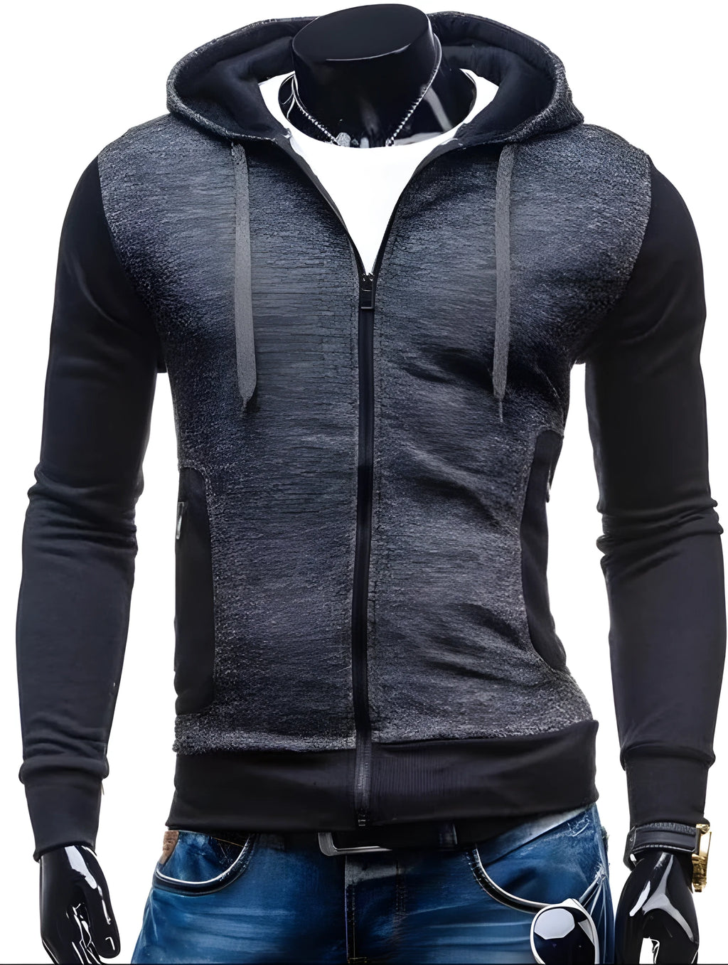Men Hombre cotton blend sweatshirt in solid colour, crew neck, long sleeves, shown as pullover