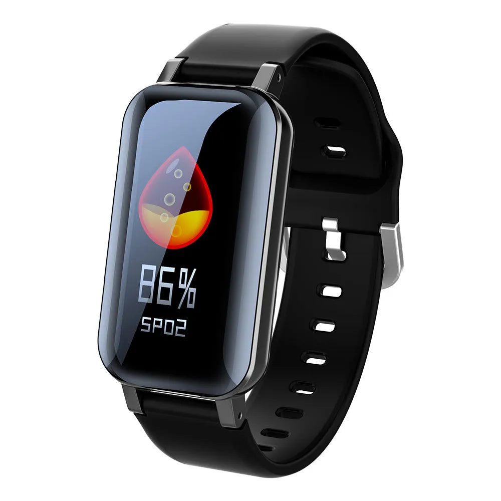 Call Bracelet smart fitness tracker on a wrist, showing Black, Blue, and Coffee colour options.