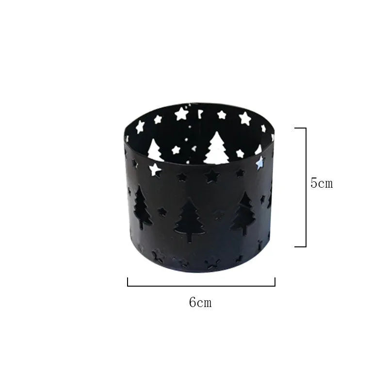 Black iron deer candlestick with Christmas elk bracket design for festive decorations