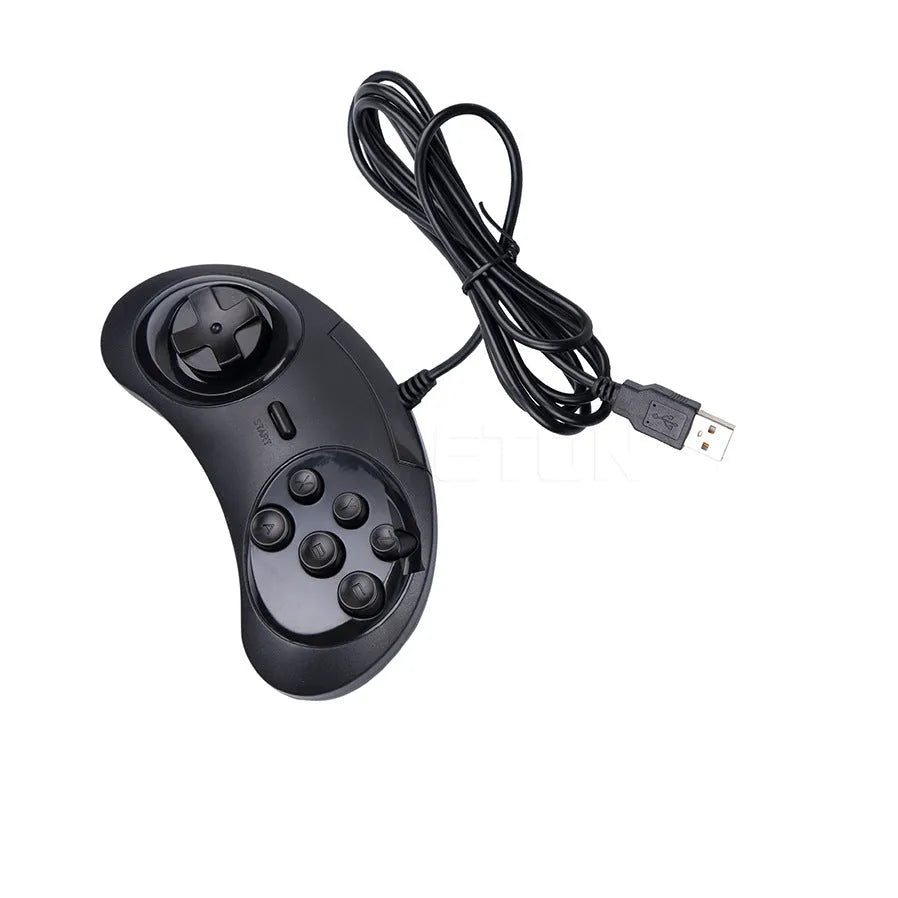 Black Sega USB PC game controller with 1.8m wire, model SG002-BL-1PCS