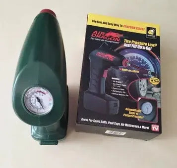 Portable electric car air pump for tyre inflation with motor components