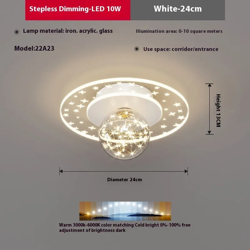 Modern corridor ceiling lamp in black finish with LED light source