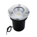 Black LED COB underground light with stainless steel cover and tempered glass lens for outdoor garden lighting