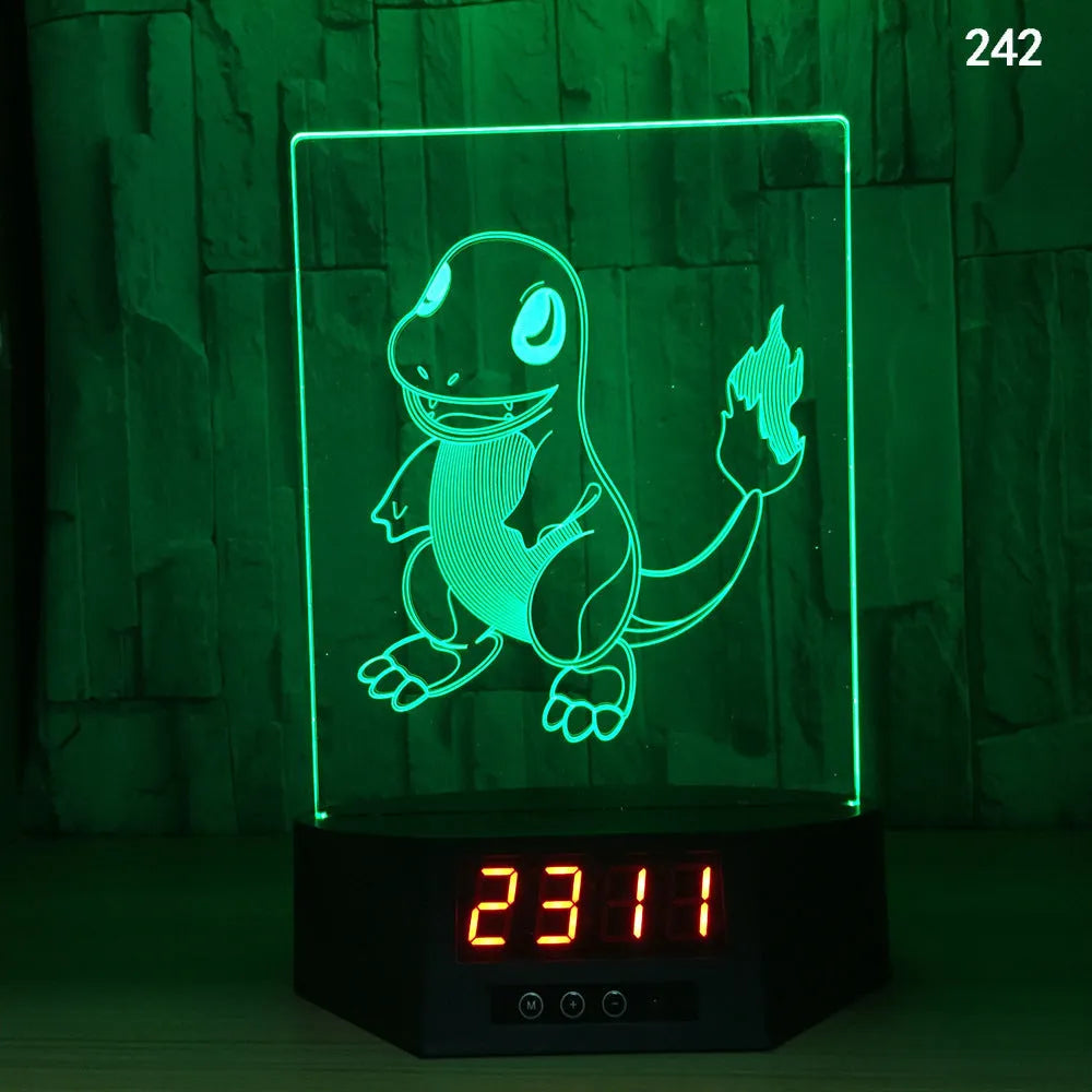 3D glowing dolphin shaped LED table lamp with remote control on a bedside table.