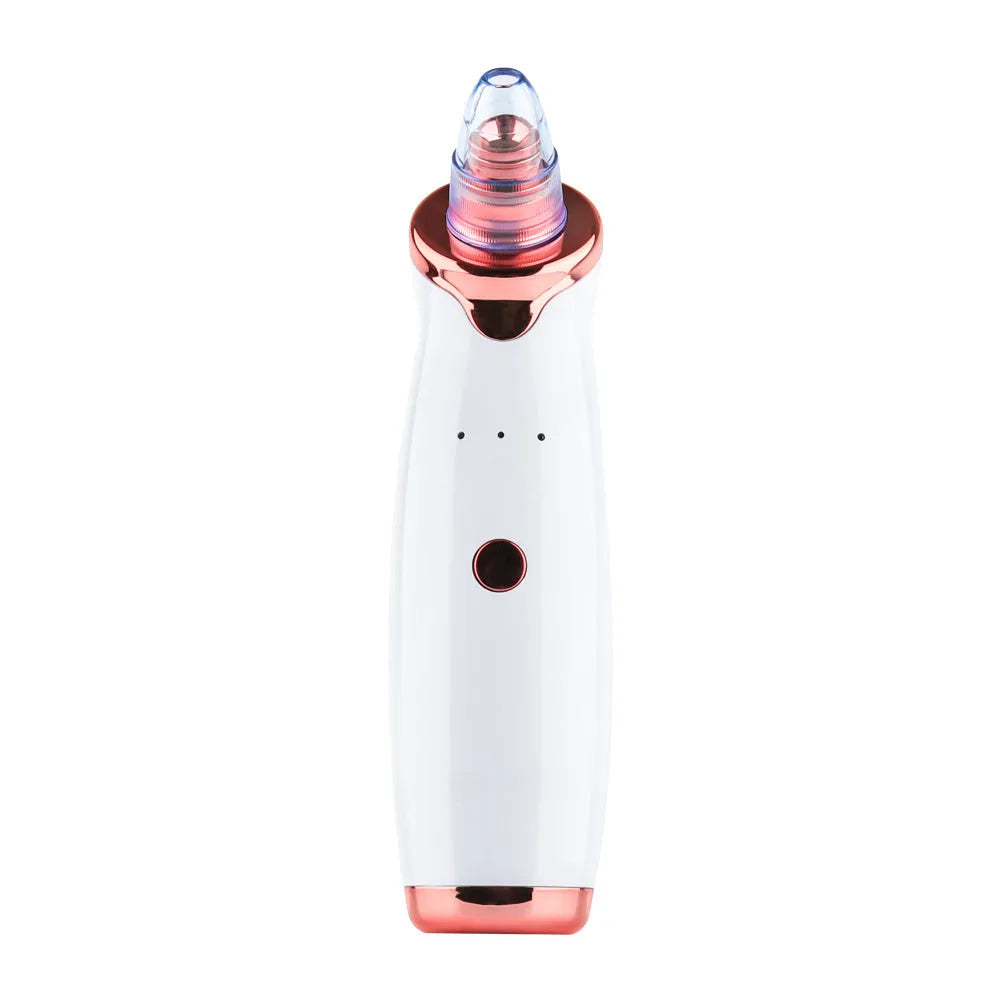 Electric blackhead remover device with vacuum suction pump and multiple nozzle attachments for pore cleaning
